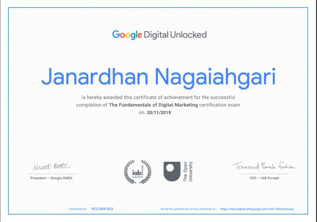 Fundamentals of Digital Marketing
